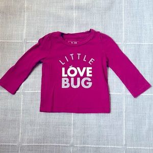 Gap 6-12 Month Pink Love Bug Top